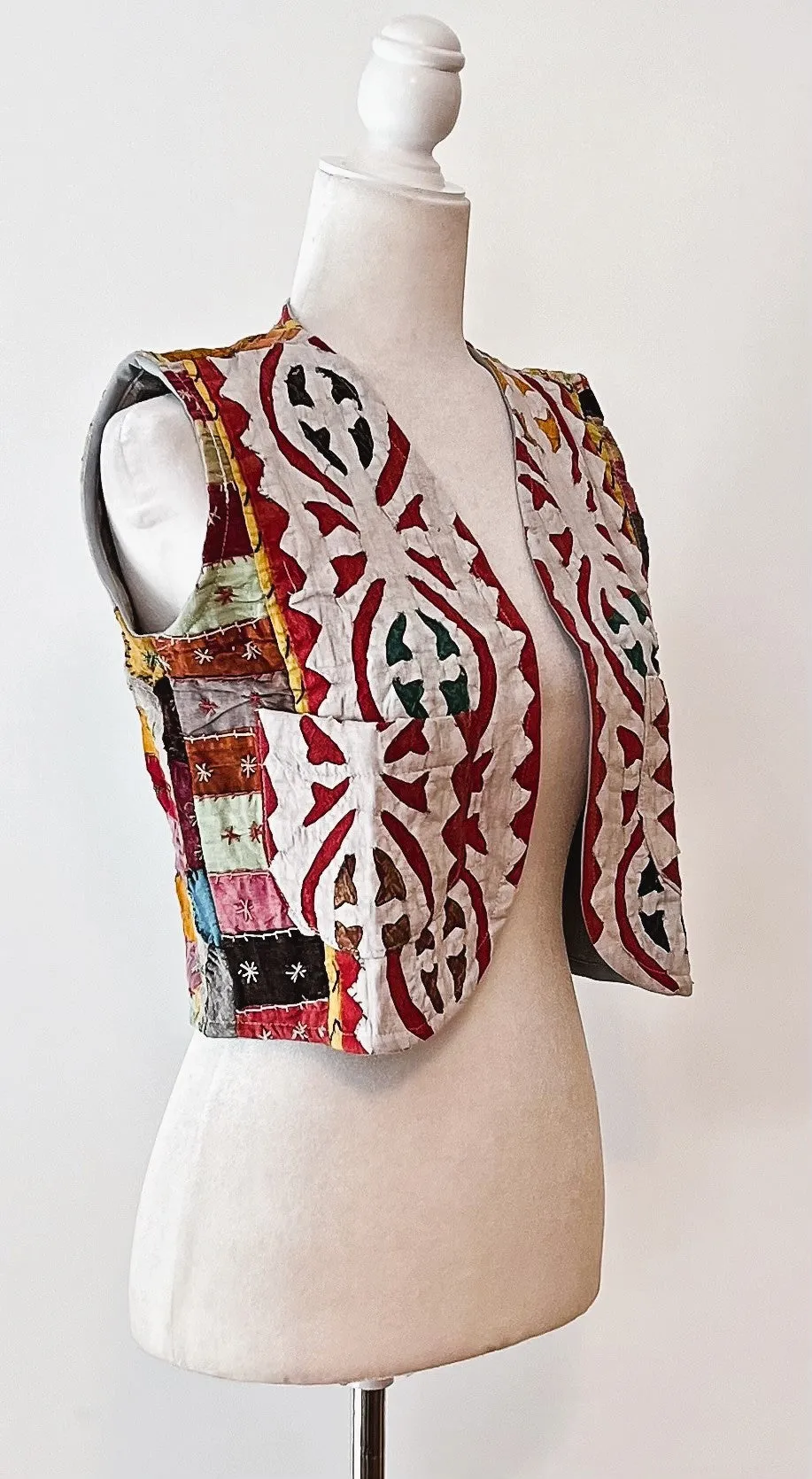 Patchwork Short Kantha Vest (Cutwork)
