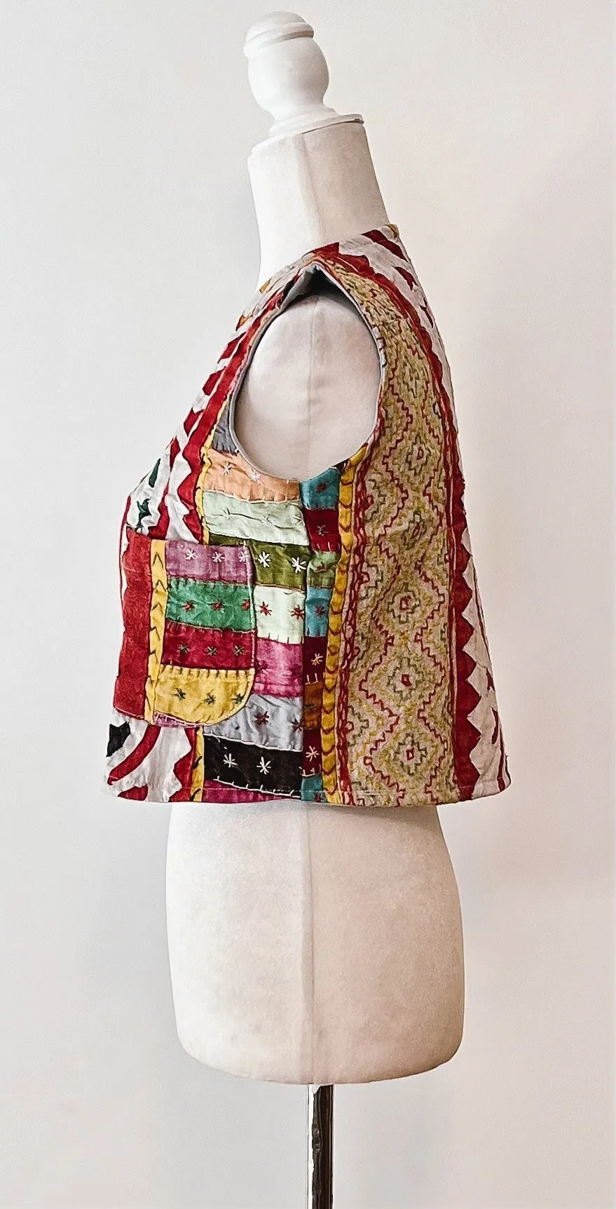 Patchwork Short Kantha Vest (Cutwork)