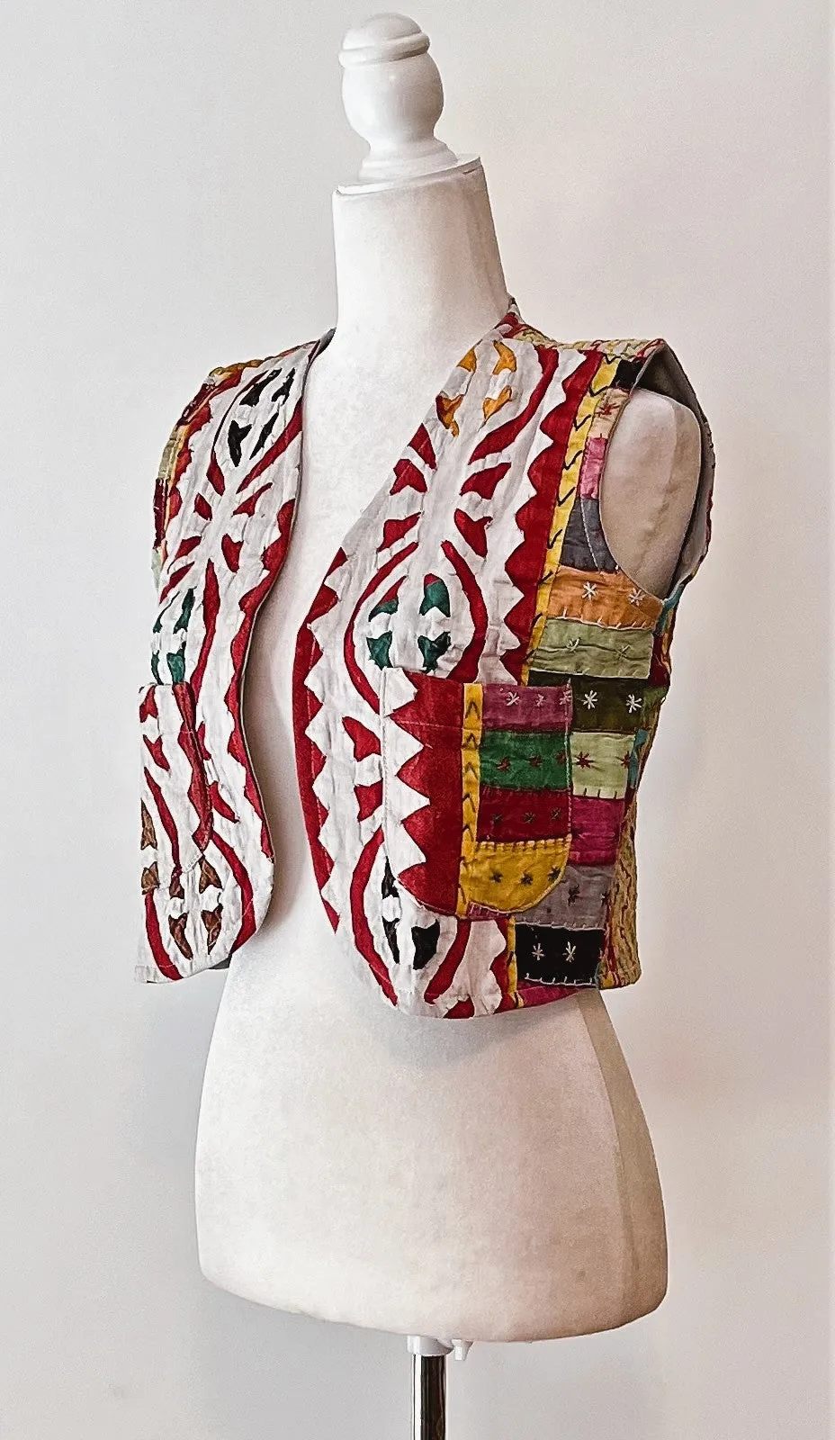 Patchwork Short Kantha Vest (Cutwork)