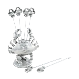 Pewter Blue Crab Cheese Pick Set
