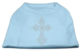 Rhinestone Cross Shirts Baby Blue XXXL(20)