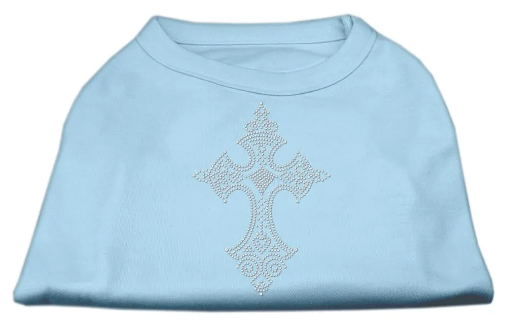 Rhinestone Cross Shirts Baby Blue XXXL(20)