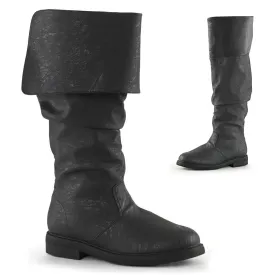 ROBINHOOD-100 Fancy Dress Costume Funtasma Men's Boots Black Distressed Pu