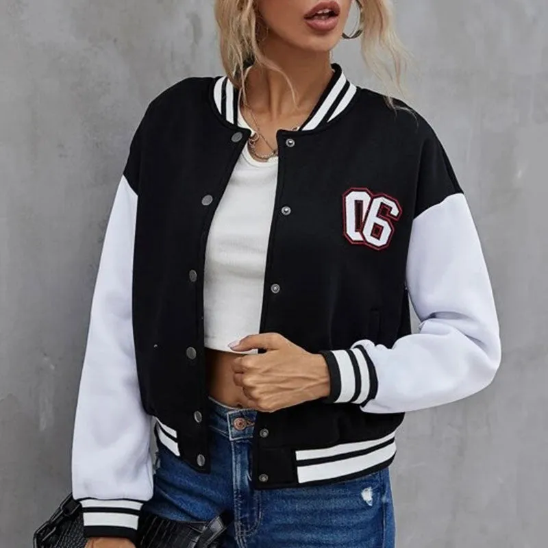 Sepo Style Loose Bone Letter Jackets