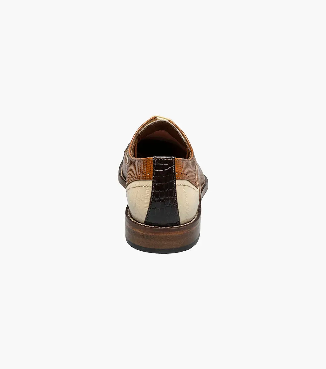 Stacy Adams Men's Brown Multi GalIinari Wingtip Lace Up Shoe