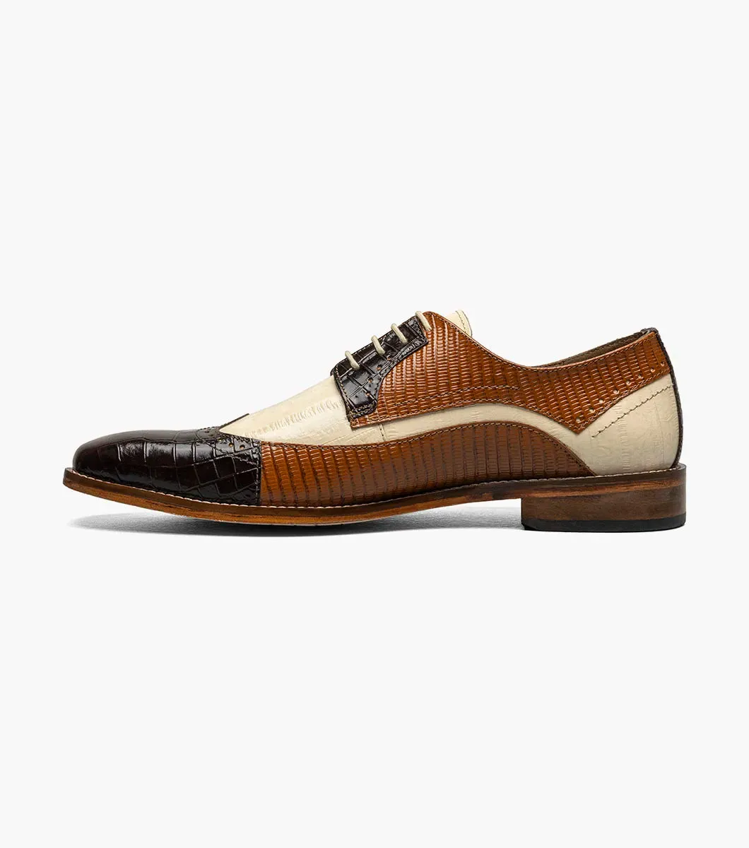 Stacy Adams Men's Brown Multi GalIinari Wingtip Lace Up Shoe
