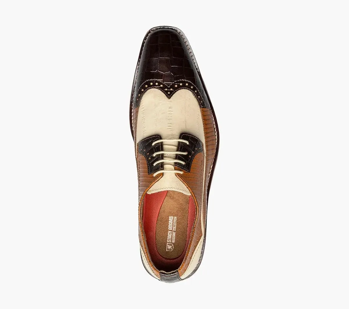 Stacy Adams Men's Brown Multi GalIinari Wingtip Lace Up Shoe