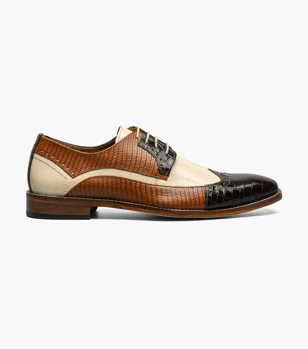 Stacy Adams Men's Brown Multi GalIinari Wingtip Lace Up Shoe