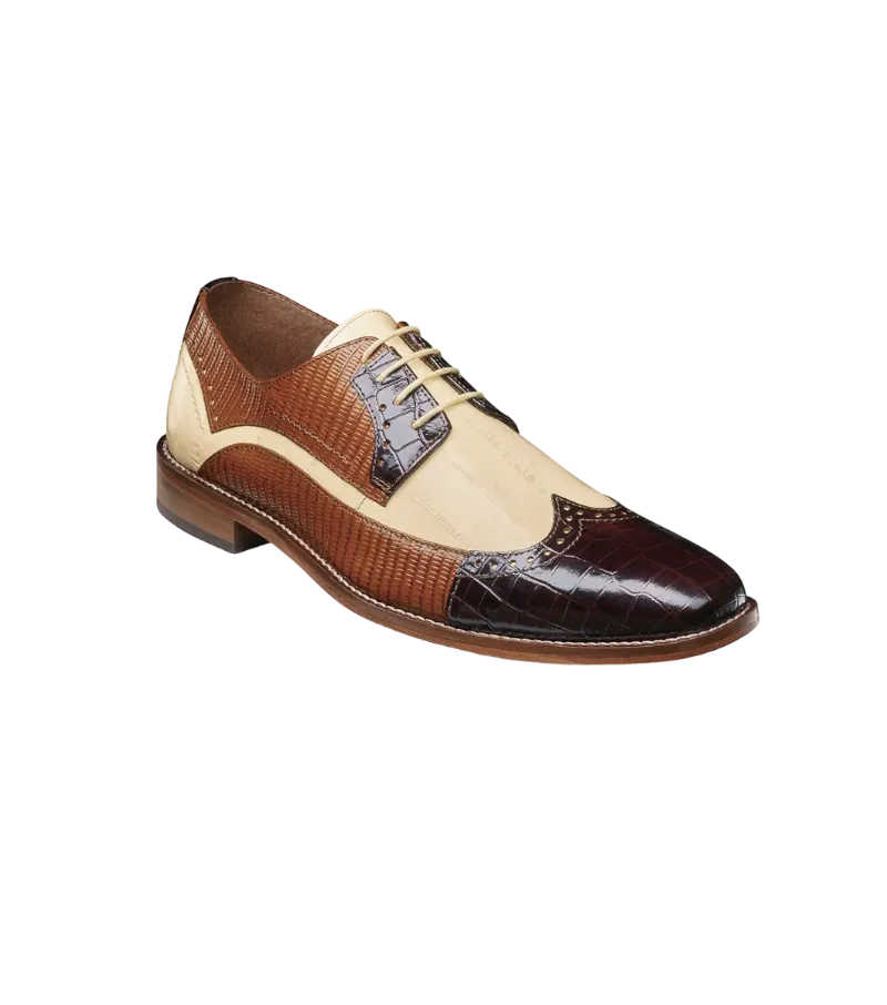 Stacy Adams Men's Brown Multi GalIinari Wingtip Lace Up Shoe