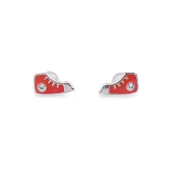Sterling silver pink converse stud earrings 34723