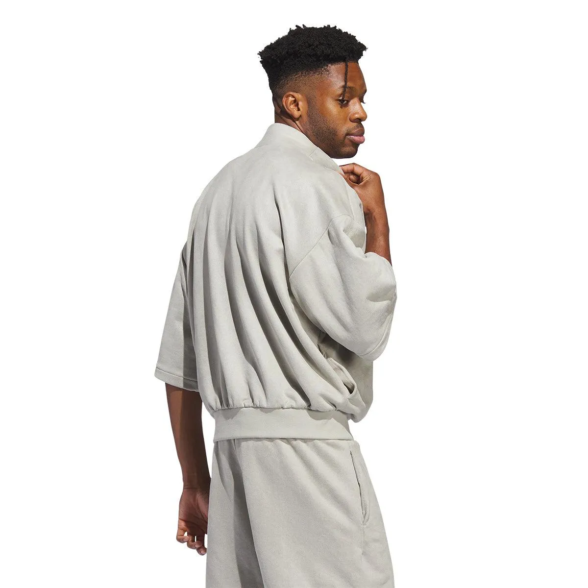 Sueded 3/4 Half Zip Sweatshirt 'Sesame'