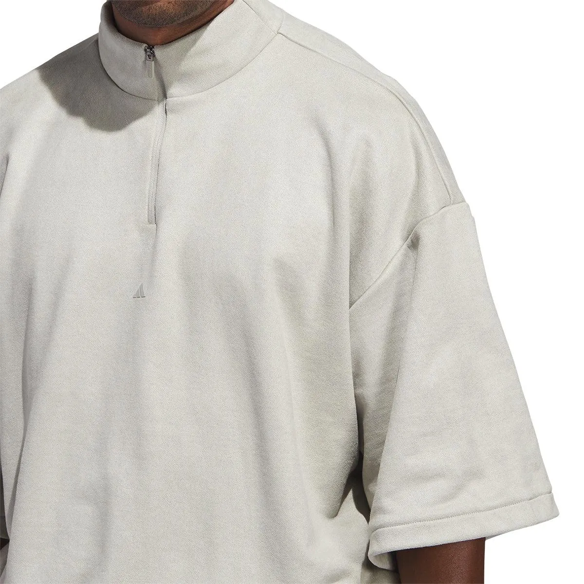 Sueded 3/4 Half Zip Sweatshirt 'Sesame'