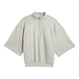 Sueded 3/4 Half Zip Sweatshirt 'Sesame'