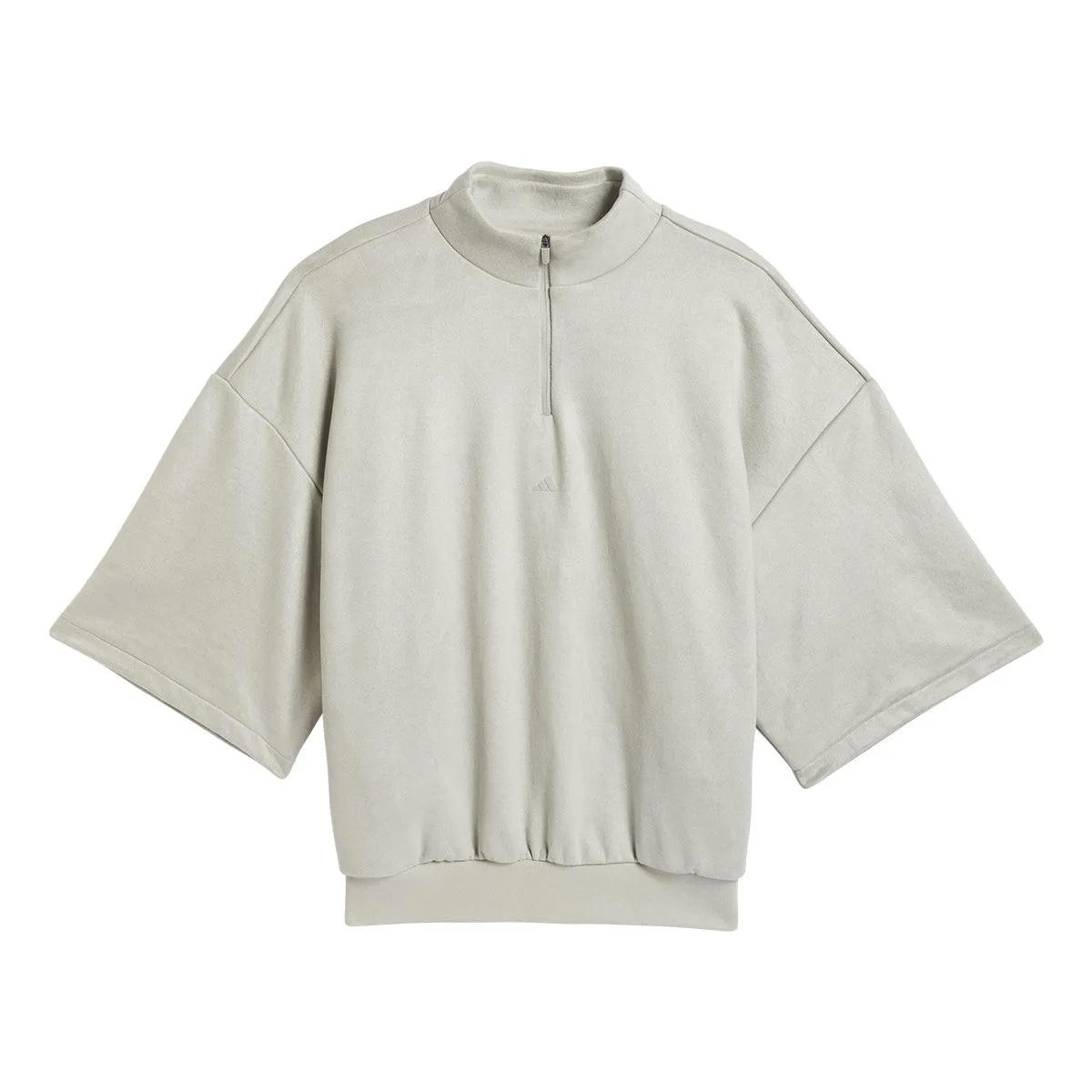 Sueded 3/4 Half Zip Sweatshirt 'Sesame'