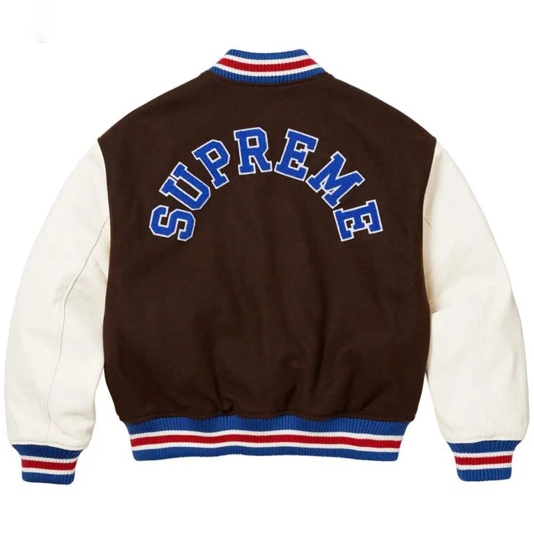 Supreme Tiger Varsity Jacket | Brown Supreme Tiger Unisex Jacket