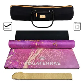 TAPIS DE YOGA SUD ET CAOUTCHOUC NATUREL LAVANYA " VOYAGE " AVEC SAC