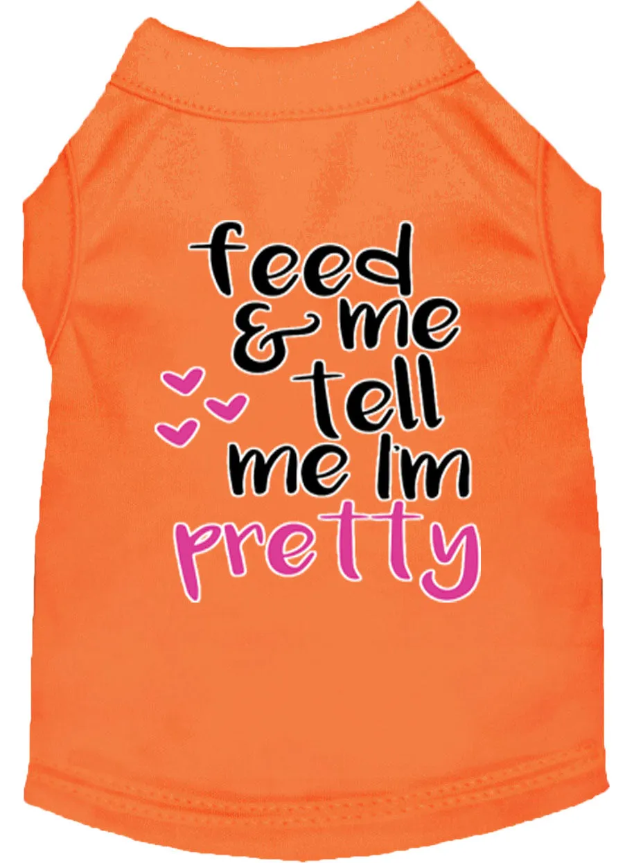Tell Me I'm Pretty Screen Print Dog Shirt Orange Xxl