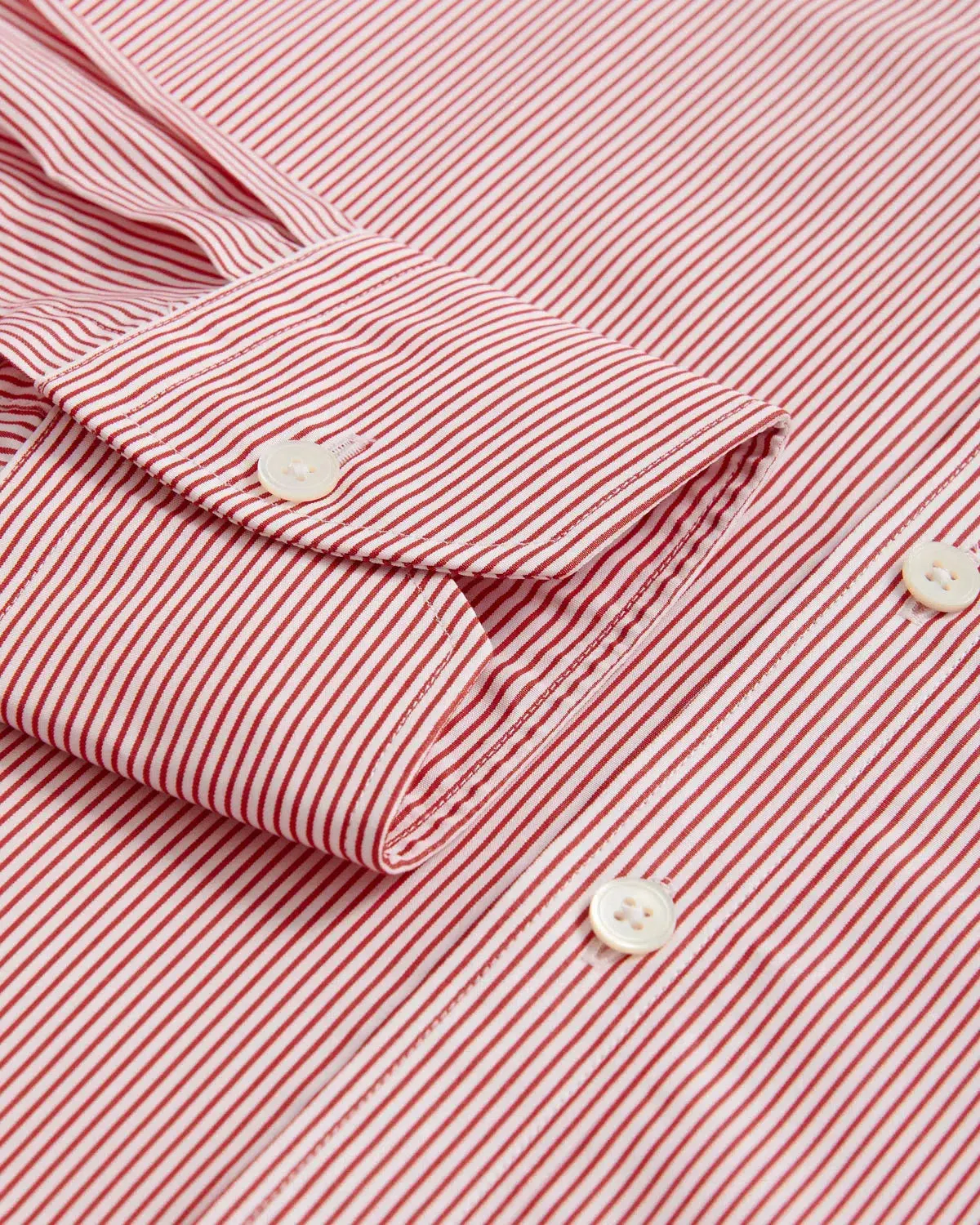 Thomas Pink Slim Fit Formal Fine Bengal Stripe Shirt Red/White