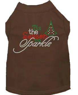 Tis The Season To Sparkle Rhinestone Dog Shirt Brown Xxl (18)