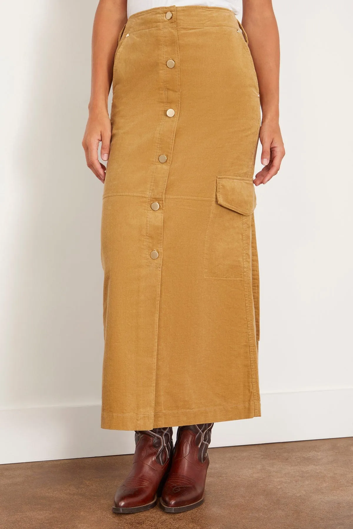 Twisted Structure Skirt in Dusty Camel