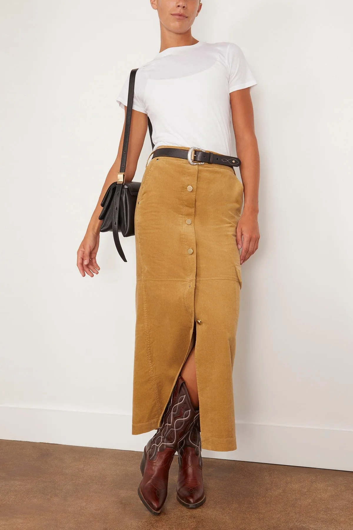 Twisted Structure Skirt in Dusty Camel