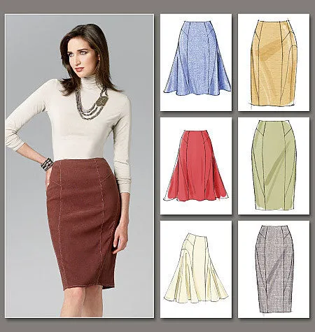 Vogue Pattern V8750 Misses' Side-Flare or Pencil Skirts