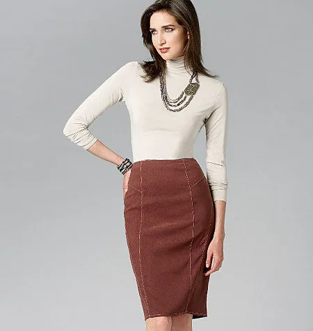 Vogue Pattern V8750 Misses' Side-Flare or Pencil Skirts