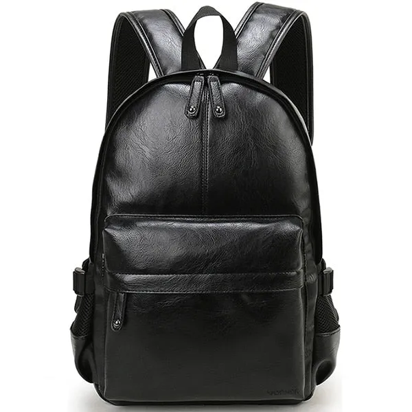 VORMOR Brand Men Backpack Leather School Backpack Bag Fashion Waterproof Travel Bag Casual Leather Book Bag Male