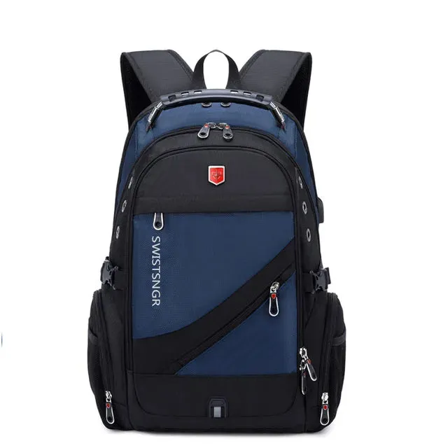 Waterproof 15.6/17.3 Inch Laptop Backpack USB Charging Backpack Travel Women Rucksack Vintage School Bag