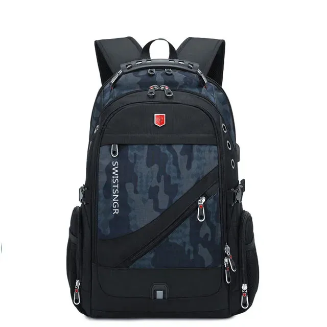 Waterproof 15.6/17.3 Inch Laptop Backpack USB Charging Backpack Travel Women Rucksack Vintage School Bag