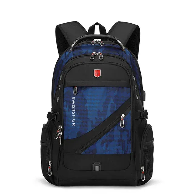 Waterproof 15.6/17.3 Inch Laptop Backpack USB Charging Backpack Travel Women Rucksack Vintage School Bag