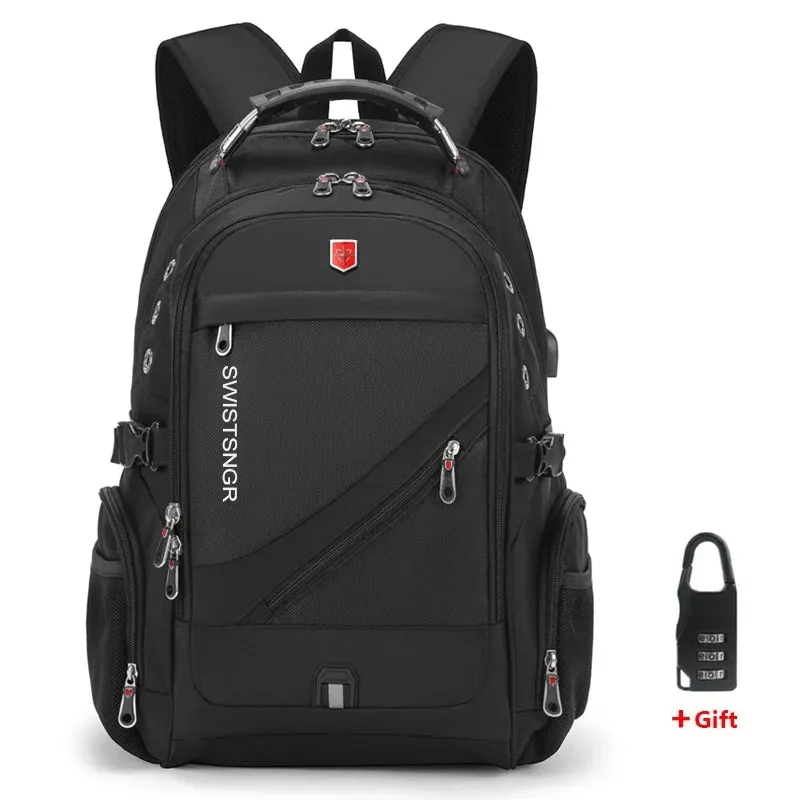 Waterproof 15.6/17.3 Inch Laptop Backpack USB Charging Backpack Travel Women Rucksack Vintage School Bag