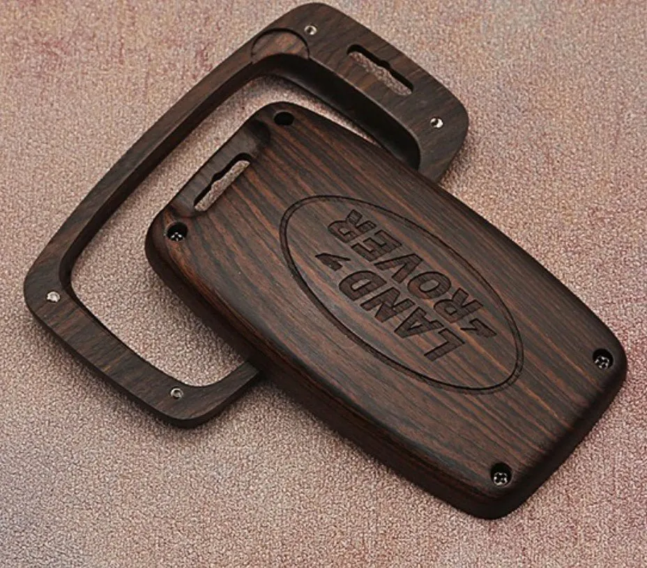 Wooden Shell Key Case Cover for Land Rover Range Rover Jaguar