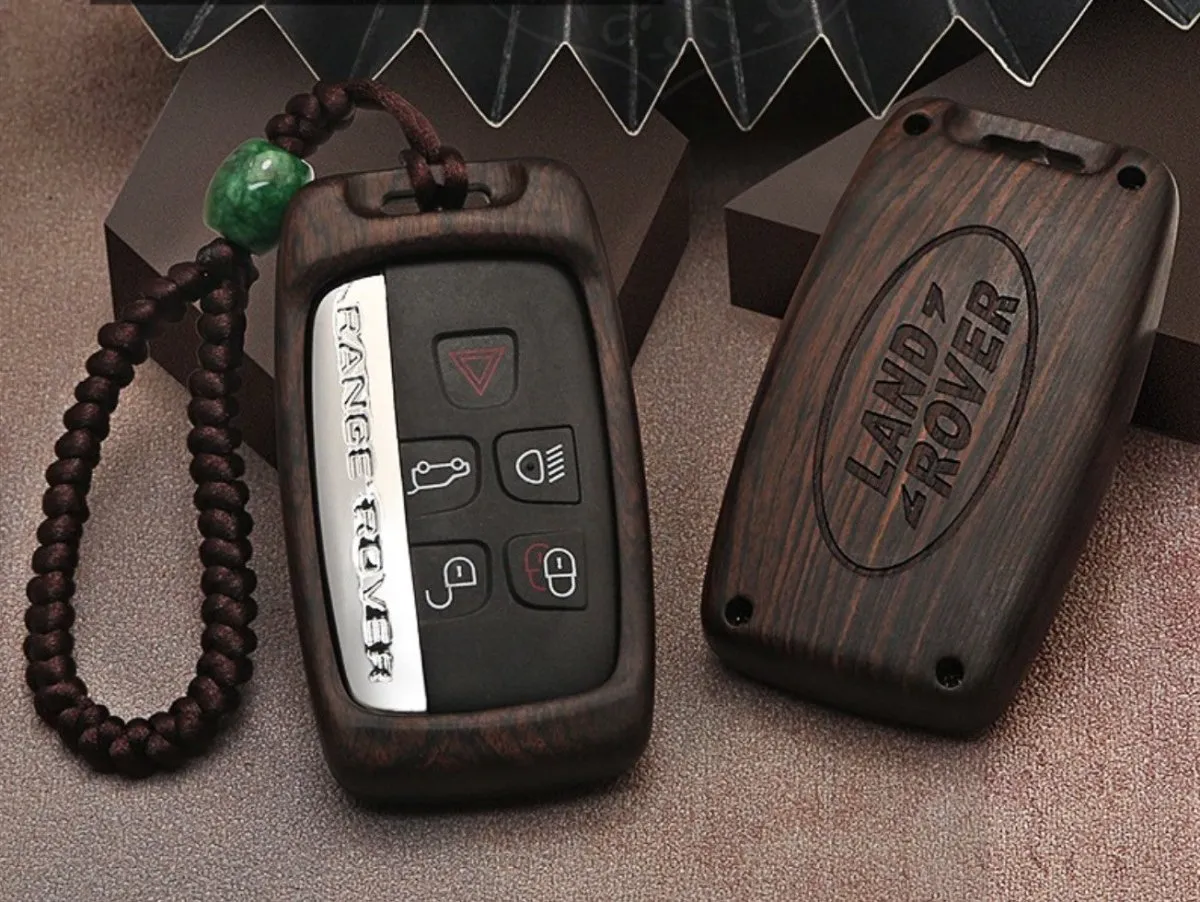 Wooden Shell Key Case Cover for Land Rover Range Rover Jaguar