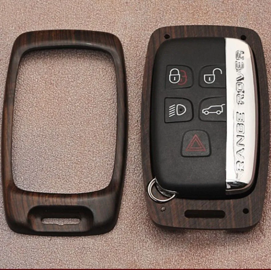 Wooden Shell Key Case Cover for Land Rover Range Rover Jaguar