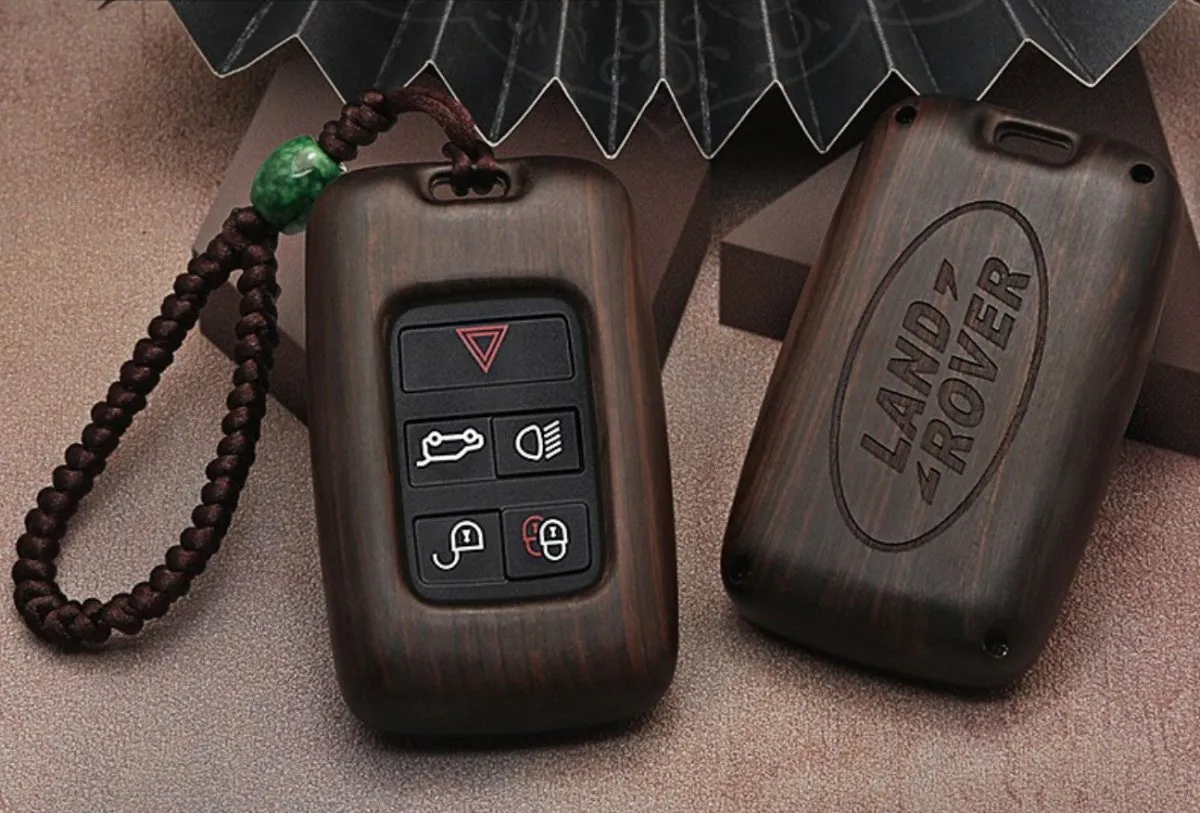 Wooden Shell Key Case Cover for Land Rover Range Rover Jaguar