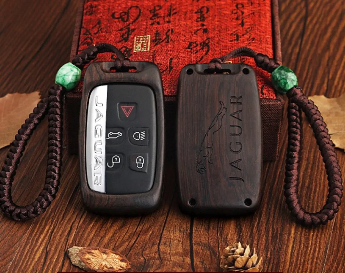 Wooden Shell Key Case Cover for Land Rover Range Rover Jaguar